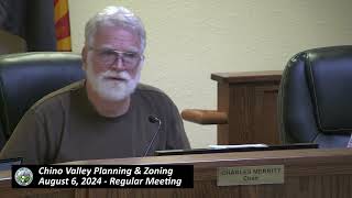 Chino Valley Planning amp Zoning  August 6th 2024  Regular Meeting [upl. by Feerahs]