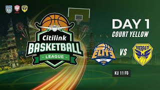 Citilink Basketball League Day 1 Court Yellow XGC Elite BDG VS Merpati BALI KU 11 FG [upl. by Atilehs]