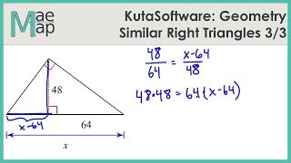 KutaSoftware Geometry Similar Right Triangles Part 3 [upl. by Jaqitsch]