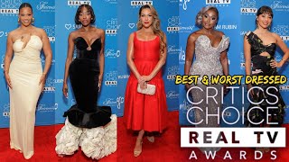 TOP 10 BEST amp WORST DRESSED AT THE CRITICS CHOICE REAL TV AWARDS 2024 [upl. by Llewsor]