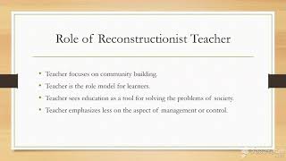 Social Reconstructionism amp Role of Teacher Bangalore University answer pattern [upl. by Annekahs]