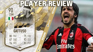 FANTASTIC CDM 🇮🇹 90 ICON MOMENTS GATTUSO PLAYER REVIEW FIFA 22 ULTIMATE TEAM [upl. by Ainiger]