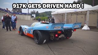 Porsche 917K racing at high speeds brutal flat12 sound [upl. by Ozen987]