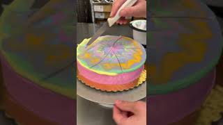 Which tie dye cake is better 🎨 cake cakedecorating [upl. by Uphemia364]