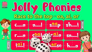 Jolly Phonics Diagraphs  Race to the top with ai or oa [upl. by Ferneau]