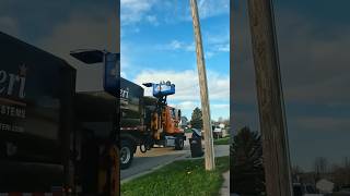 Leaf vacuum  garbage truck in the same video [upl. by Alcus584]