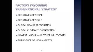 MODULE 4 TRANSNATIONAL STRATEGY Lecture as on 1 9 2021 [upl. by Neeloj]