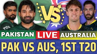 pakistan vs australia live match score  pak vs aus live 1st t20 match today [upl. by Enelec883]