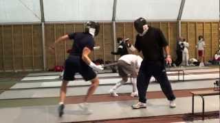 Italian foil lesson  stefano Cerioni with Aspromonte [upl. by Ahsirhcal239]