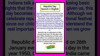 Republic Day Speech in English 2024  Speech On Republic Day in English [upl. by Oirifrop]