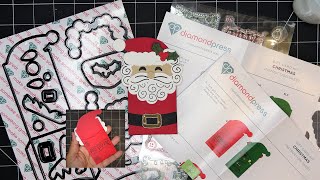 Diamond Press quotSanta and Elvesquot Gift Card Holder Stamps and Dies Set Review Tutorial So Cute [upl. by Nadruoj]