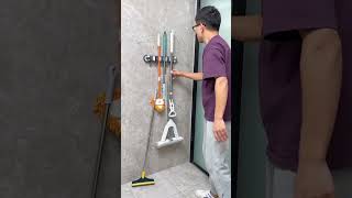 Install this suction cup mop behind the door to store mops brooms [upl. by Inahet]