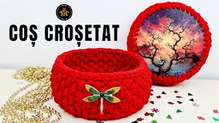 Cum crosetam cos  Tutorial pas cu pas  coșuleț croșetat [upl. by Avirt179]