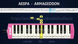 MELODICA COVER TUTORIAL ARMAGEDDON  EASY NOTES MELODICA ARMAGEDDON AESPA [upl. by Justino]