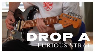 Fender Stratocaster low tuned riffs in drop A [upl. by Brunn988]