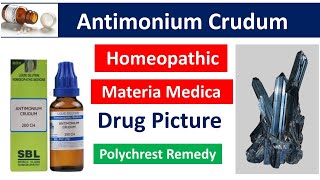 Antimonium Crudum Homeopathic medicine  Drug Picture  Materia Medica bhms materiamedica [upl. by Carley]