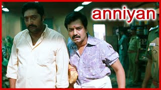 Anniyan Tamil Movie  Anniyan kills Prakash Rajs Brother  Vikram  Sadha  Vivek  Prakash Raj [upl. by Floeter]