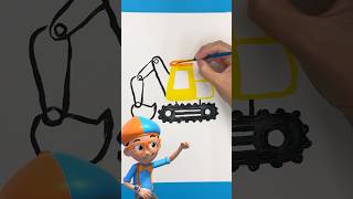 Easy Excavator Painting with Blippi DIY Crafts for Kids blippi shorts [upl. by Merissa]