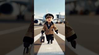 Baby flight attendant fashion show👧🏻👶🏻✨😱ai cute ai funnykid model flightattendant [upl. by Aneen915]