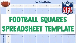 Football Squares Template Spreadsheet Super Bowl Squares for Google Sheets [upl. by Brunell]