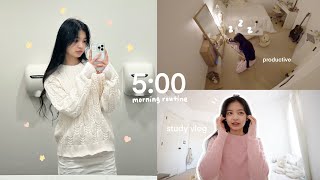 5 AM Uni Student Morning Routine Simple Yet Productive Morning Studying for Final Exams amp Vlogmas [upl. by Gere]