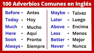 Los 100 Adverbios Más Comunes en Inglés [upl. by Anem]