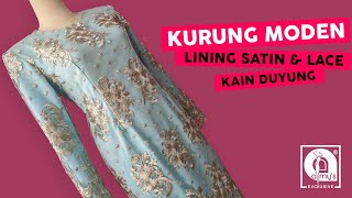 Baju Kurung Moden dengan lining Satin dan Lace  Kain Duyung Mermaid Skirt  AIMYS [upl. by Mazlack]