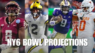 New Years 6 Bowl Projections  College Football Playoff  CFP  Michigan  Washington  FSU  Texas [upl. by Ahsatan]