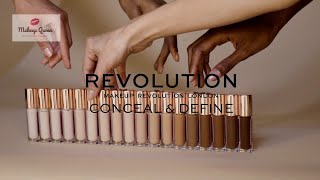 Shades of Makeup Revolution Conceal amp Define Concealer for Fair Light Medium amp Dark Skin Tones [upl. by Anadroj]