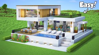 Minecraft How to Build a Small Modern House with interior  Tutorial Easy 53 [upl. by Nilrem]