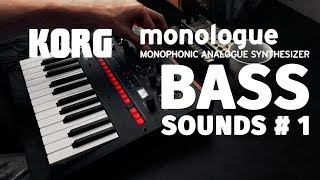 Korg Monologue  Bass Sounds 1 [upl. by Murphy]