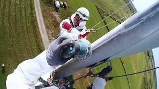 INCREDIBLE Wind Turbine Blade Technicians  DONT WATCH IF YOU ARE SCARED OF HEIGHTS [upl. by Anelem]