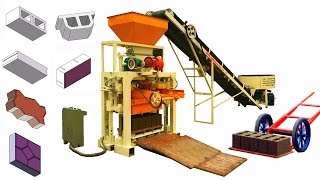 QT40C1 small semi automatic concrete block production plant pavement brick making machine [upl. by Michella]