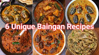 6 Different Ways to Cook Stuffed Baingan or Eggplant Recipes  6 Types Baingan Masala Sabji Recipes [upl. by Nerraf524]