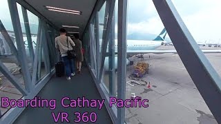 Boarding Cathay Pacific Hong Kong to Taipei VR360 [upl. by Ynaffit]