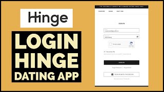 How To Login To Hinge Online Dating App Use Hinge Dating App2022 [upl. by Air]