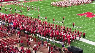 The Cornhusker Marching Band Halftime1974 with the 50th anniversary alumni band 91424 [upl. by Ahsitahs169]