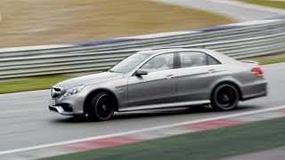 Mercedes E63 AMG Test Drive on Racetrack [upl. by Erlond995]