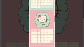 Calendario 2025 Hello Kitty pdf imprimible DIY ideas he hellokitty diseño calendar planner [upl. by Alleber]