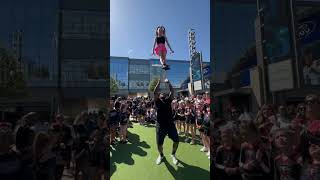 Can u guess what happened next 🤔 cheer cheerleading fypシ゚viral sports acrobatics sportshorts [upl. by Annairda]