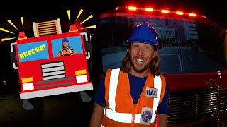 Fire Truck Song for Kids  Handyman Hal explores Fire Trucks [upl. by Silliw]