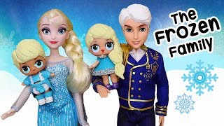 FROZEN ELSA Barbie Family with Custom Dolls Toys and Dolls Family Fun for Kids  Sniffycat [upl. by Gaut]