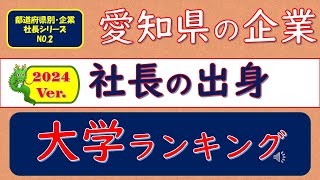 2024Ver愛知県の企業、社長の出身、大学ランキング [upl. by Yvette]