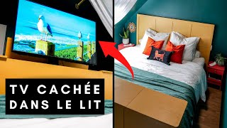 Aménager Chambre à Coucher Dressing sous pente et télé dans le pied du Lit [upl. by Vharat]