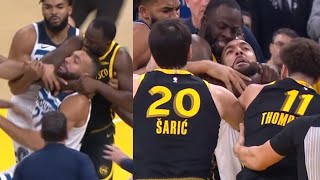 DRAYMOND CHOKES RUDY GOBERT IN HEADLOCK GOBERT BEGS HIM FOR RELEASE FULL VIDEO [upl. by Divadleahcim]