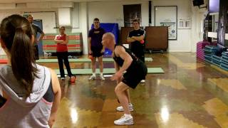 Kettlercise Kettlebell Class Exercise How to do the Kettlebell Clean Guy Noble Instructor Course [upl. by Jonie418]