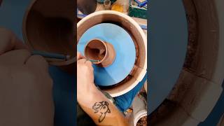 Trimming and finishing a ceramic coffee pour over drip brewer coffeelover pottery artshorts arts [upl. by Liagiba]