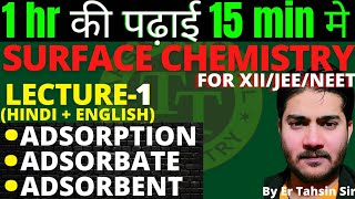 SURFACE CHEMISTRY।। ADSORPTION।। ADSORBATE।। ADSORBENT [upl. by Ranger653]