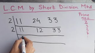 LCM Least Common Multiple of 11  24 and 33 by Short Division method mathstubelearning123 [upl. by Zel]