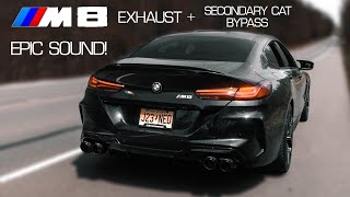 M8 Gran Coupe with Valvetronic Designs Exhaust  Secondary Cat Bypass [upl. by Zetrauq]